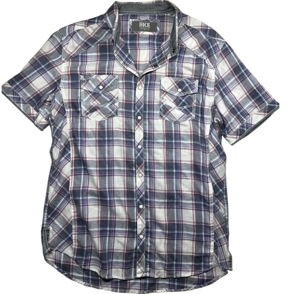BKE Tops - BKE shirt Xl plaid short sleeve Snap Front Unisex Western